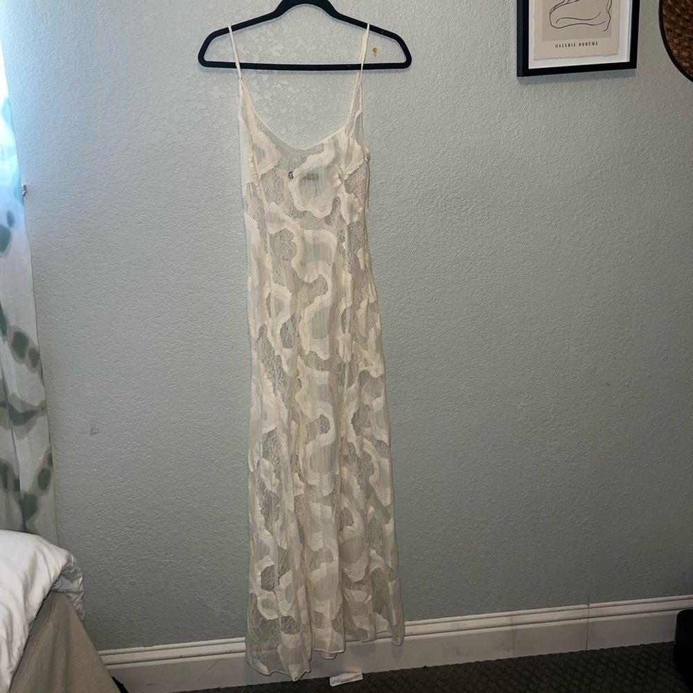 Zara dress ZARA WOMAN NWT SS23 OYSTER WHITE LONG SLIP DRESS